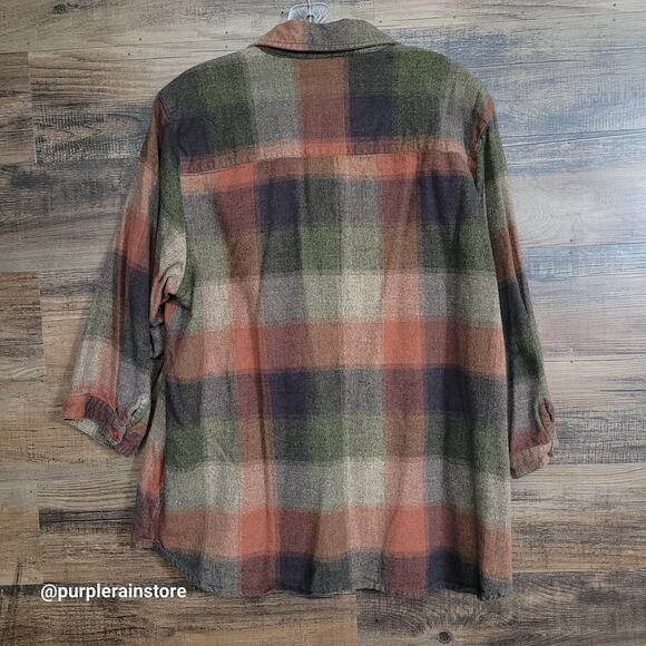 Vtg Serengeti Fall Plaid Tunic Top Size 1X Country Boho Western Fall Photo's - Picture 2 of 9